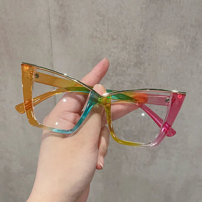 Butterfly Shape Woman Eyeglasses European American Stylish Glasses Frame Blue Light Blocking Women's Glasses