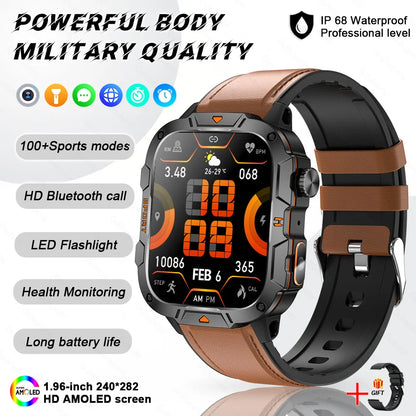 2025 New For Xiaomi Military Bluetooth Call Smart Watch Men 1.96" AMOLED Screen 5ATM Waterproof GPS Outdoor Sports Smartwatches
