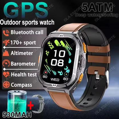 X5 Amoled 5ATM GPS Waterproof SmartWatch Men Built-in Dual-band GNSS Compass Military Sports Tracker Smart Watch Men Women 2025