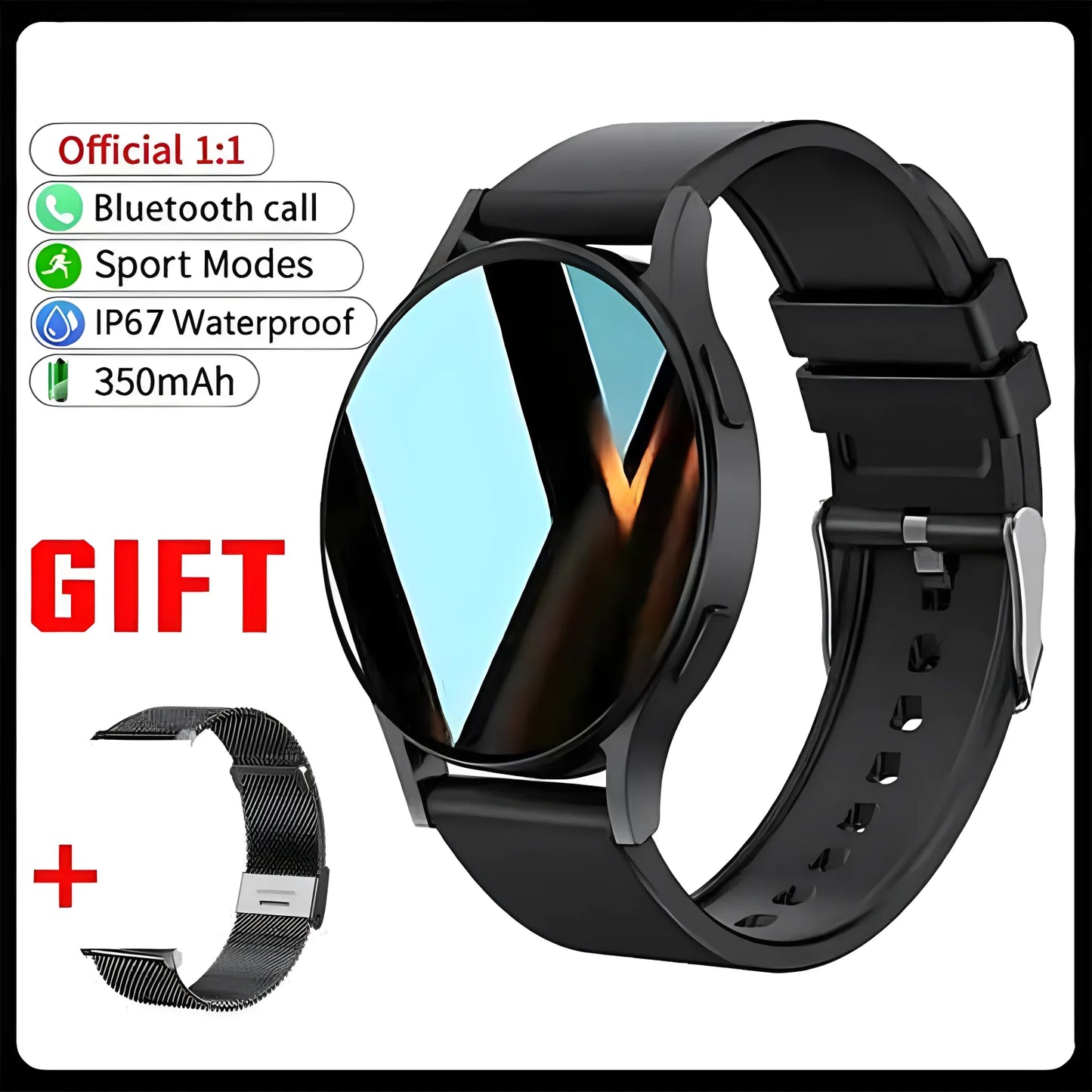 2025 New Watch 6 Bluetooth Call Smart Watch 1.39” 240*240 Custom Dials Sport Men Women Health Monitor Smartwatch For Android IOS