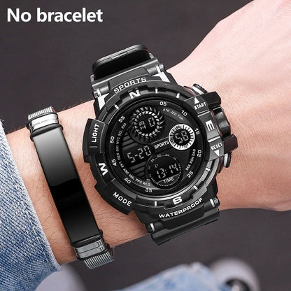 Black Digital Watch for Men Sports Watches Waterproof Outdoor Chronograph Hand Clock G Infantry Shock Student Wristwatch