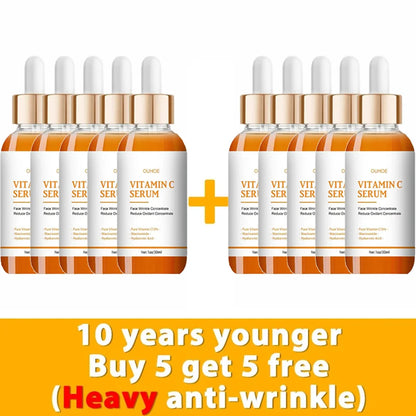 Vitamin C Wrinkle Remover Face Serum Lifting Firming Fade Fine Lines Anti-aging Essence Whitening Brighten Nourish Skin Care