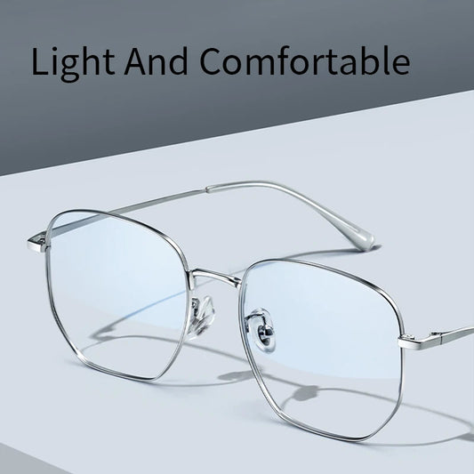 Xbora Trendy Luxury Retro Women's Prescription Eyewear Frame Pure Titanium Casual Polygonal Men's Optical Glasses 122204