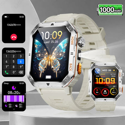 LIGE Fashion 1000mAh Big Battery Smart Watch Men 2.01” HD Screen Bluetooth Call 3ATM Waterproof Sports Health Monitor Smartwatch