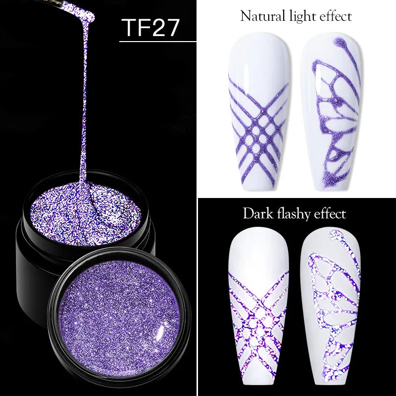 Spider Wire Drawing Gel Nail Polish Black White Spider Web Gel Nail Art Design Painting Liner Gel Semi Permanent Nails Varnish