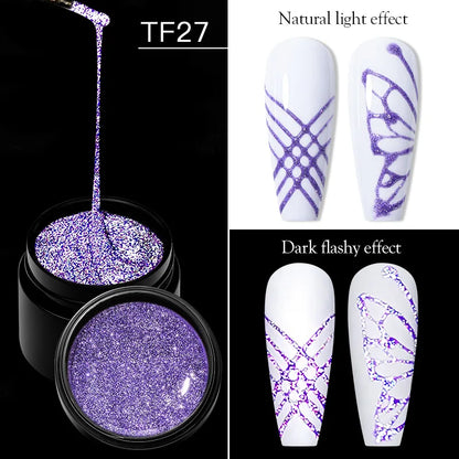 Spider Wire Drawing Gel Nail Polish Black White Spider Web Gel Nail Art Design Painting Liner Gel Semi Permanent Nails Varnish