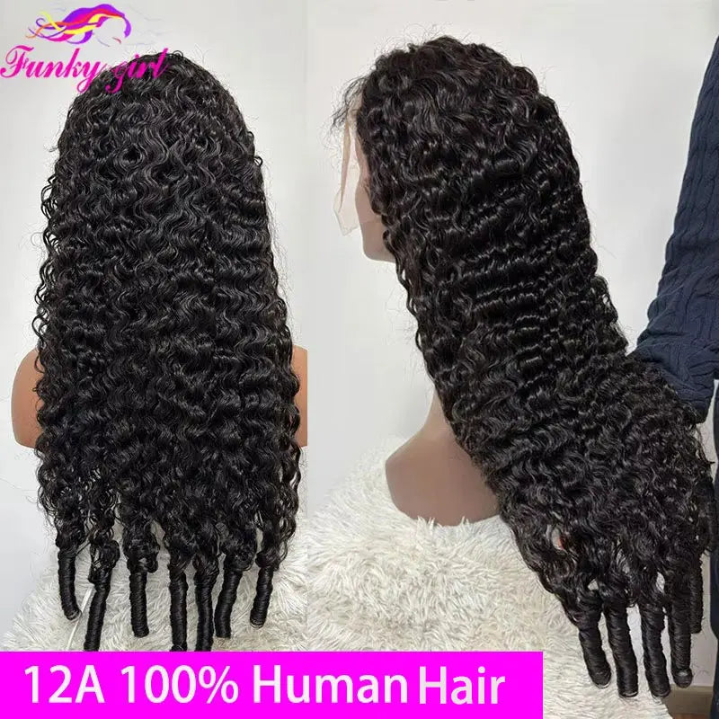 12A Burmese Curly Human Hair Wigs Brazilian Pixie Curls 200% Transparent Lace Frontal Wig For Women Burmese Curly Full Lace Wigs