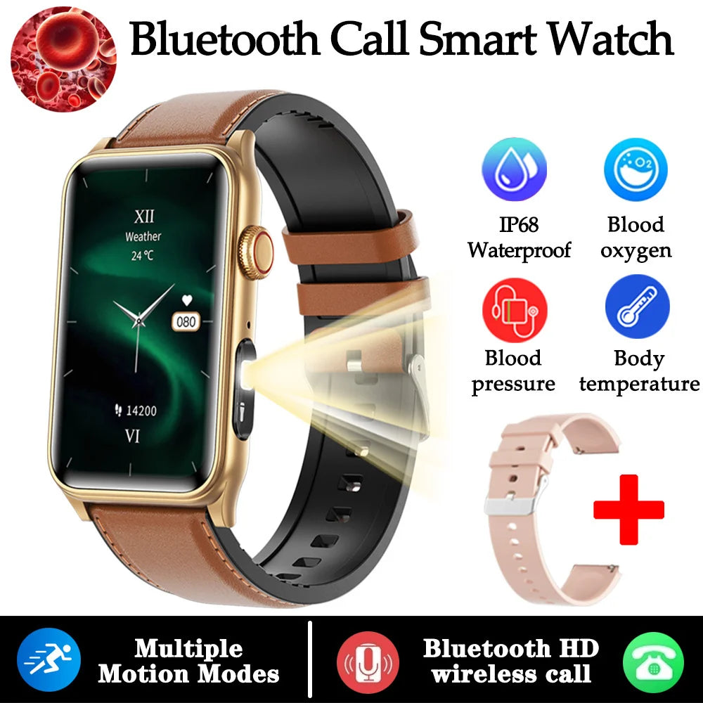 2025 New Smart Watch Men ECG+PPG Blood Pressure Blood Oxygen Health Monitor Sport Fitness AI Vocie BT Call Flashlight Smartwatch