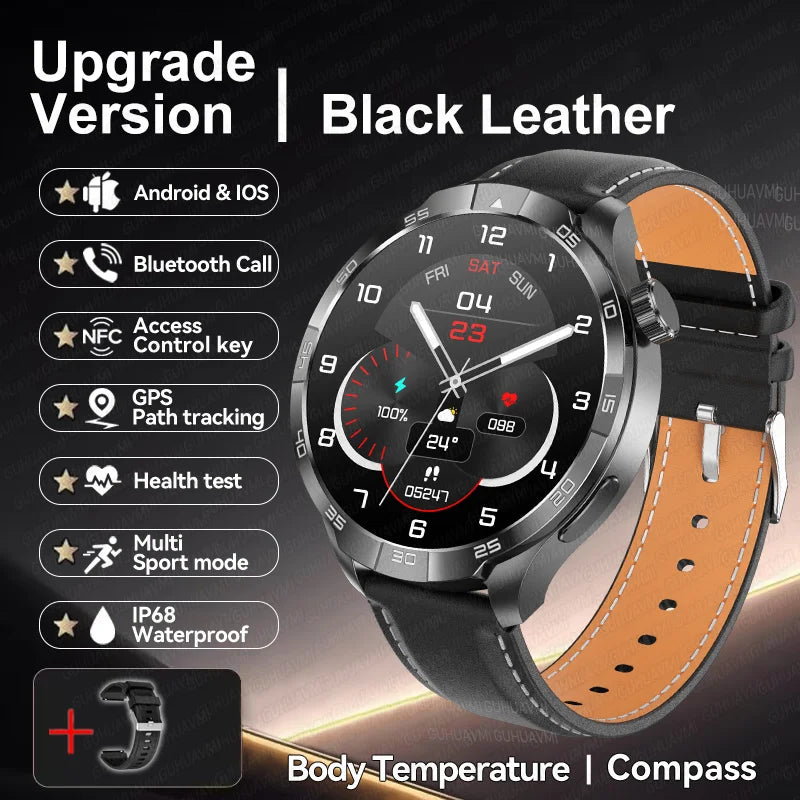 New NFC Bluetooth Call Smart Watch Men GPS Sports Fitness Watches 1.85" Heart Monitor IP68 Waterproof Smartwatch For Android IOS