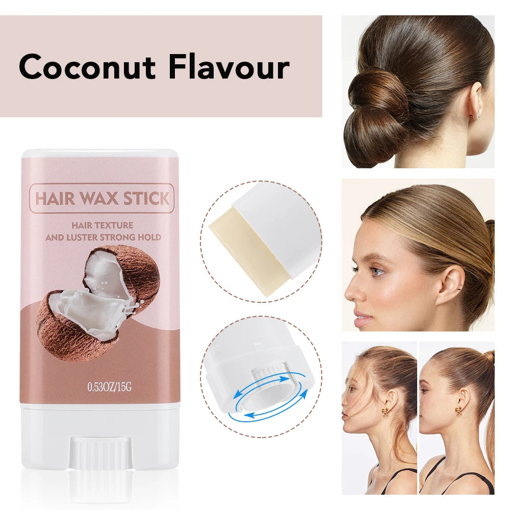 Hair Wax Stick 15g Non-Greasy Style Aloe Vera Sakura Flavored Anti-frizz Artifact Hair Long-lasting Style for Wig Edge Control
