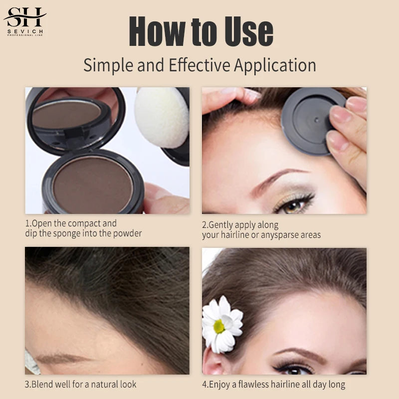 SEVICH Root Touch Up Hair Powder With Brush Hair Loss Concealer For Thinning Hair Women Men Root Cover Up Hairline Shadow Powder