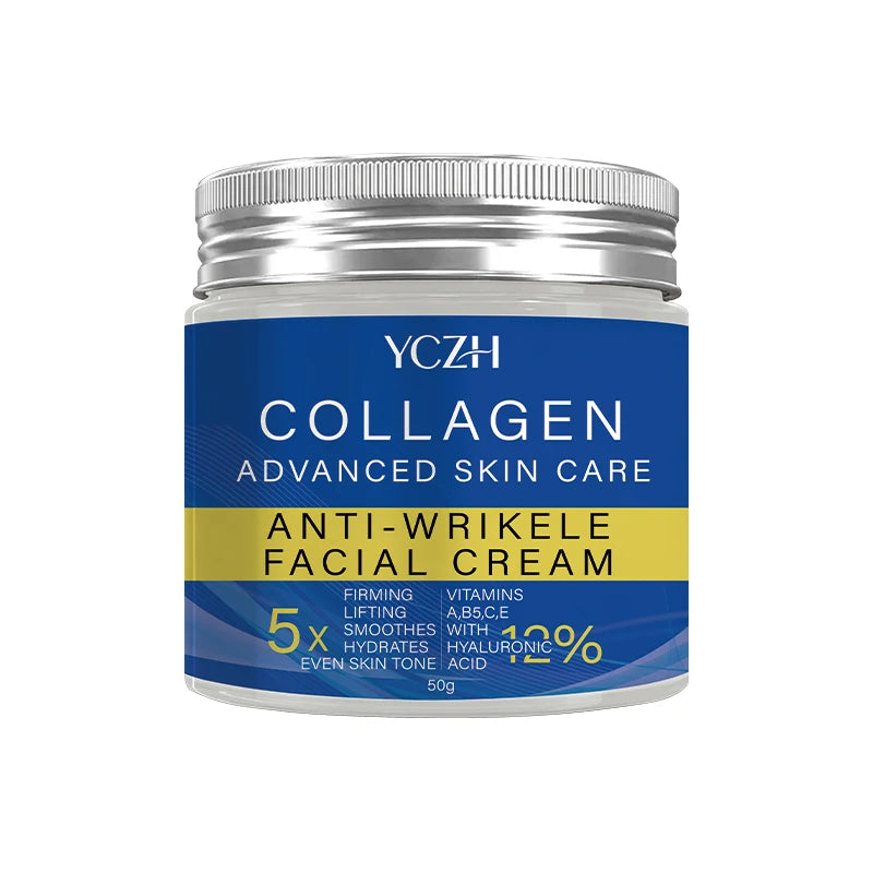 Retinol Collagen Moisturizing Cream - Contains Hyaluronic Acid - Caffeine - Vitamin C and E - Firming and Lifting Skincare - 5X Smoother - 5X Firmer - 12X Brighter Skin - Non-Greasy Formula - 50g