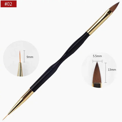French Stripe Nail Art Liner Brush Set Dual End Painting Brushes UV Gel Tips Ultra-thin Line Drawing Pen Nail Art Tools