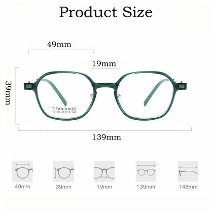 YIMARUILI Trendy Fashion Polygonal Men's Eyewear Ultra-Light Retro TR90 Titanium Optical Prescription Women's Eyeglass Frame 05X
