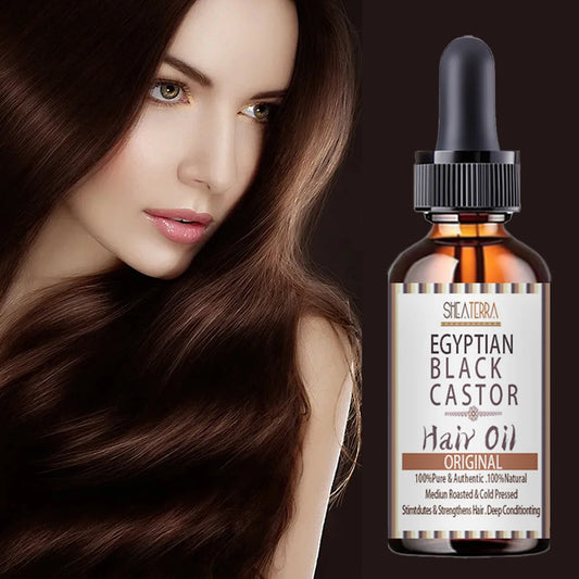 black castor oil hair care essential oil is gentle and non irritating, nourishes the scalp, strengthens hair roots, and makes ha