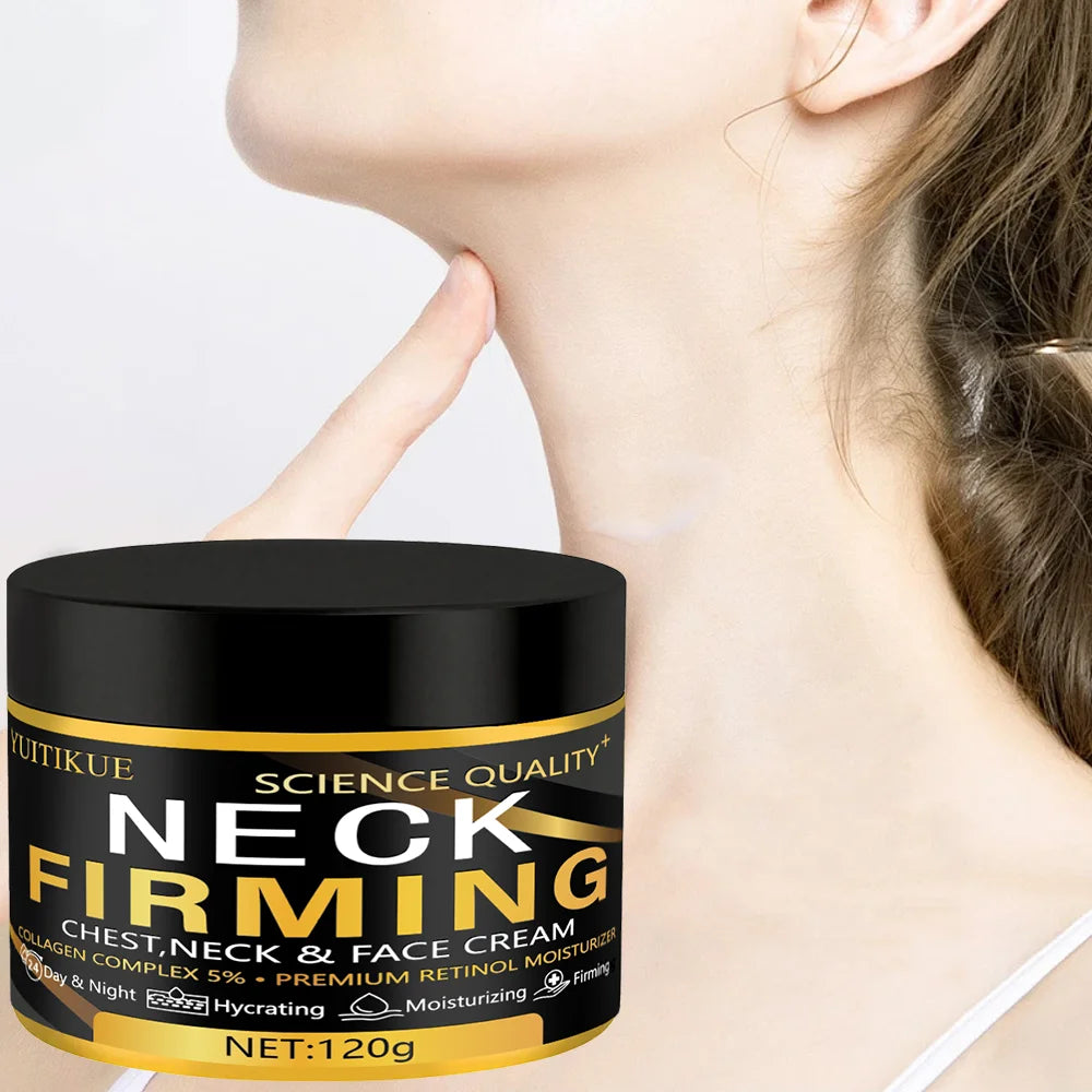 YUITIKUE Neck Firming Cream 120g - Retinol & 5% Collagen, Day/Night Moisturizer, Lifts Chest, Neck & Face, Anti-Aging