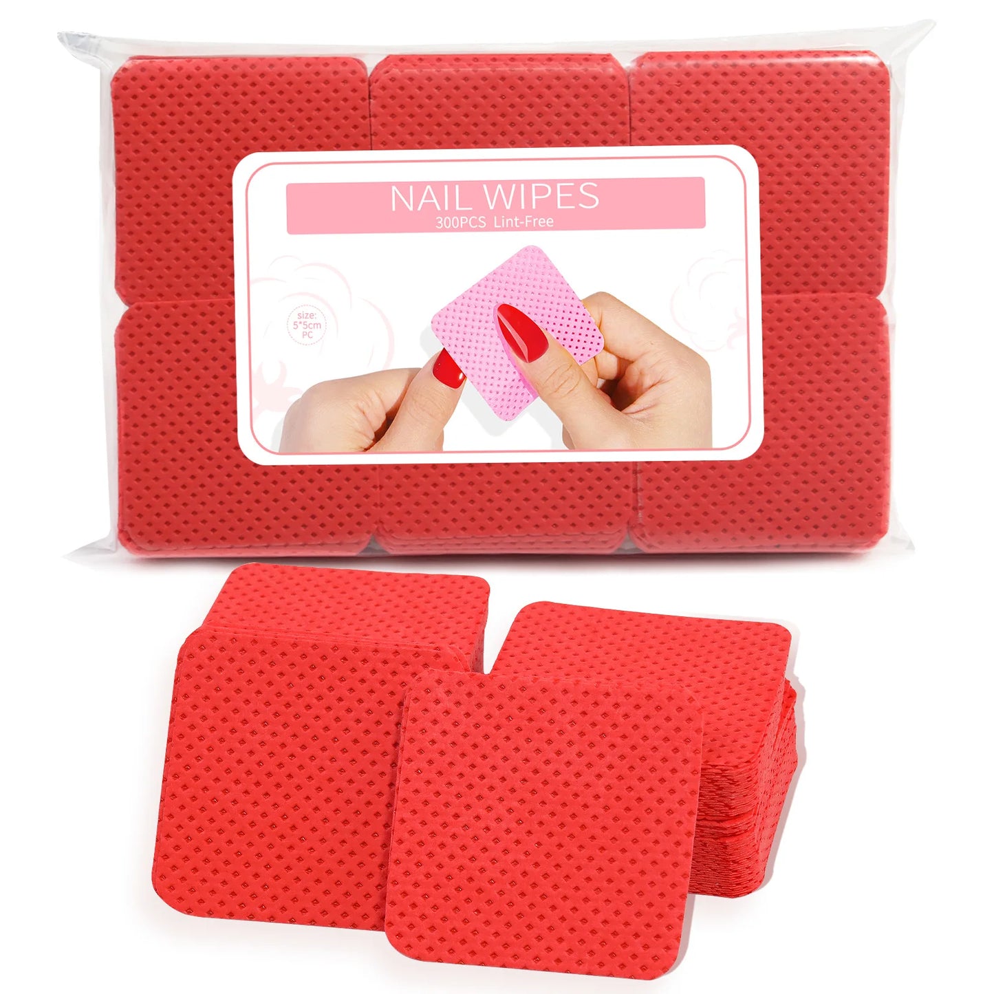 300pcs/Pack Lint-free Nail Polish Remover Napkin Colorful Cotton Wipes Paper Pads UV Gel Dust Cleaner Cleaning For Manicure Tool