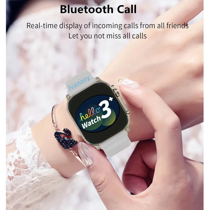 Smart Watch Hello Watch 3 Plus Bluetooth Call Voice Assistant 49mm AMOLED 4GB/ROM NFC GPT Compass Photo Album Smartwatch Men