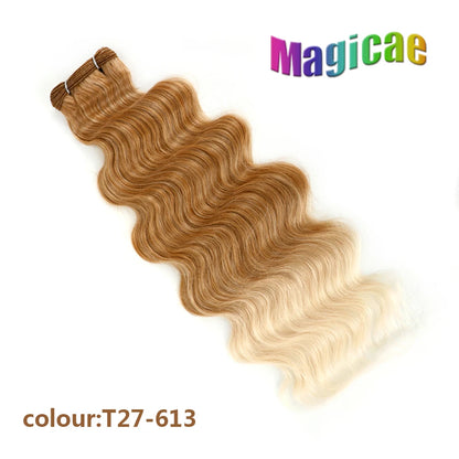 Magicae 30Inches Brown 12# M816# Sliver White Ombre Blond 613 Ombre 27# Body Wave High Temperature Synthetic Hair Extensions