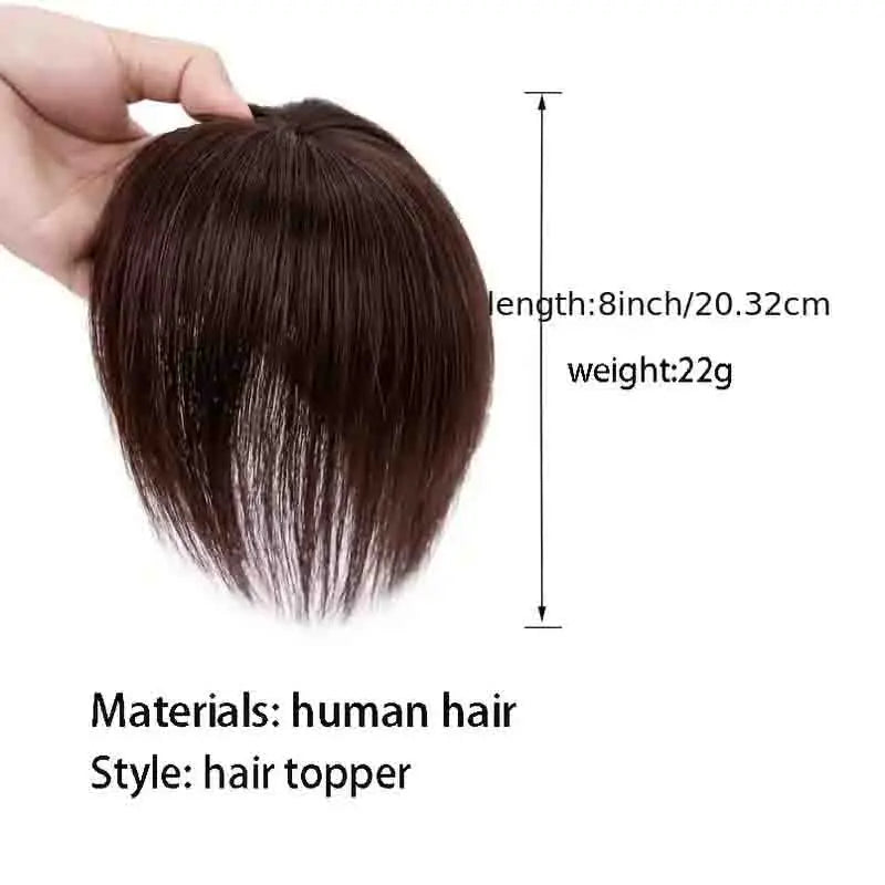 Thick Human Hair Topper Invisible Breathable Straight Hair Topper Clip-in Hair Topper for Hair Loss