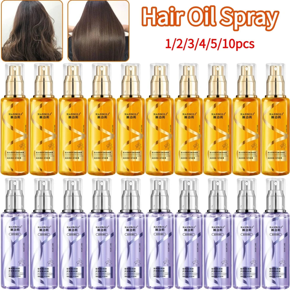 Hair Essential Oil Spray Long-lasting Light Soft Essential Oil Spray For Dry Frizzy Hair Leave-in Anti-static Hair Care