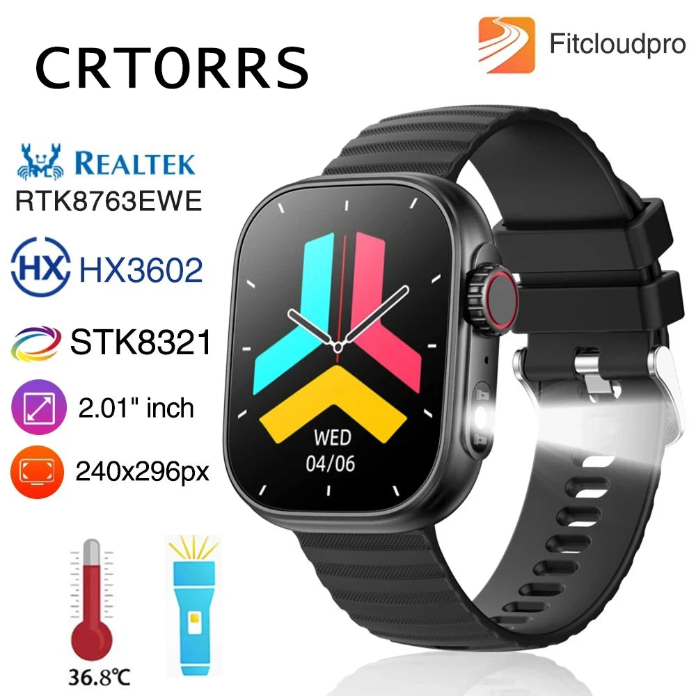 Man Smart Watch Flashlight Temperature Monitor Bluetooth Call Smartwatch Fitness Clocks Waterproof Watches for Women Xiaomi 2025