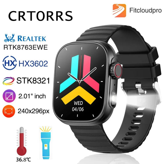 Man Smart Watch Flashlight Temperature Monitor Bluetooth Call Smartwatch Fitness Clocks Waterproof Watches for Women Xiaomi 2025