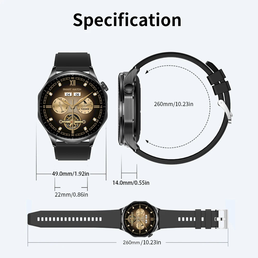 Rainbuvvy T98 TWS Build-in Earbuds Watch 1.43inch AMOLED Screen Wireless Earphones Blutooth Call Calories 2 IN 1 Smart Watch