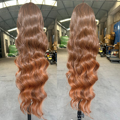 Magicae Ponytail 28Inches Ombre Brown Blond 27/ 613 Clip in Synthetic Hair Extension 180grams Heat Resistant Body Wavy