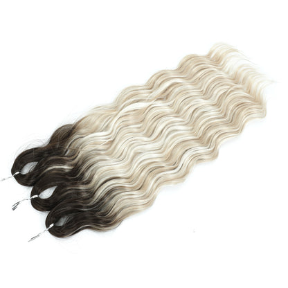 Anna 3Pcs 24Inches Body Water Wave Crochet Braids Pink Ombre Colored Rainbow Hair Extensions Gray White Braiding Hair Blond 613
