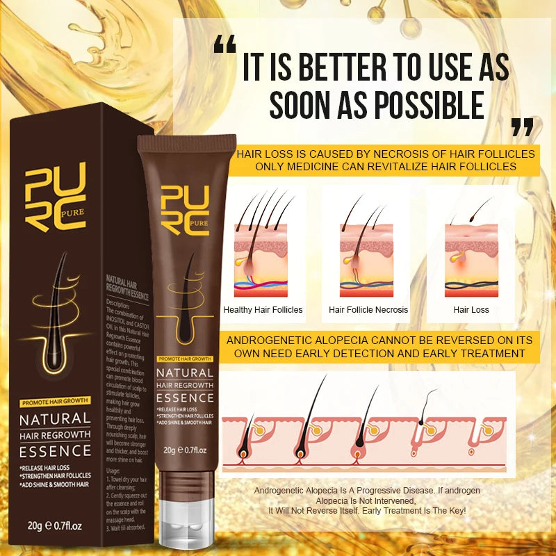 PURC Ginger Hair Growth Serum Hair Loss Treatment Fast Hair Growth Products for Men Women Hair Care