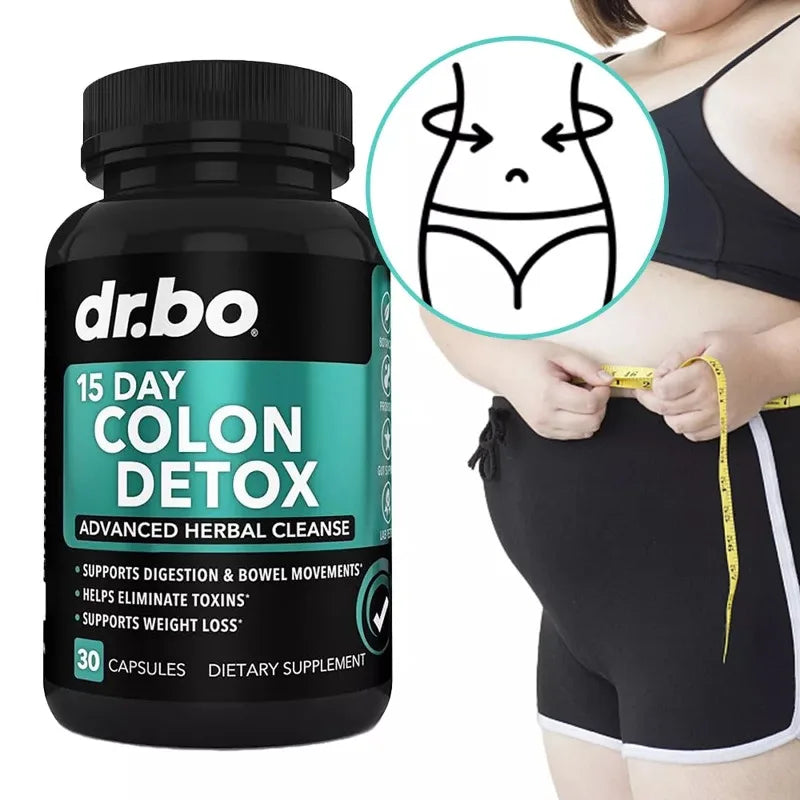 15 Day Colon Detox Capsules - Constipation Relief, Laxative Supplement, Relieves Stomach Bloating and Intestinal Discomfort