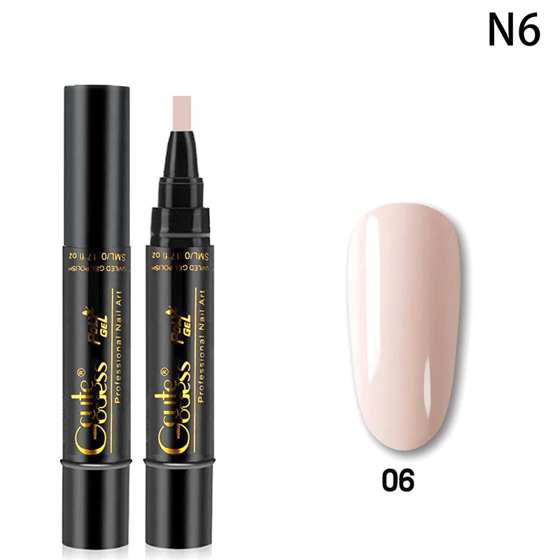 1 Pcs Pure Color Gel Nail Polish Pen For Nails Art Gel Semi Permanent Base Top Coat UV Gel Varnish Hybrid Neon Nail Polish