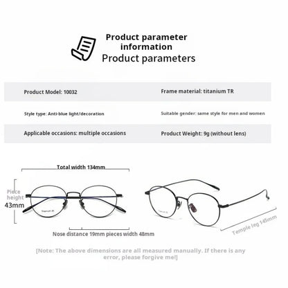 MOMOJA Round Retro Glasses Fashion Ultra Light Pure Titanium Spectacle  Frame New Men's and Women's Prescription Glasses TI0032