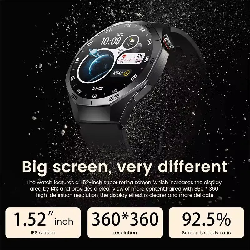 2025 For Huawei GT5 Pro Smartwatches Men HD AMOLED Screen GPS trajectory Health Monitor BT Call 1.52" Fitness Smartwatches IP68