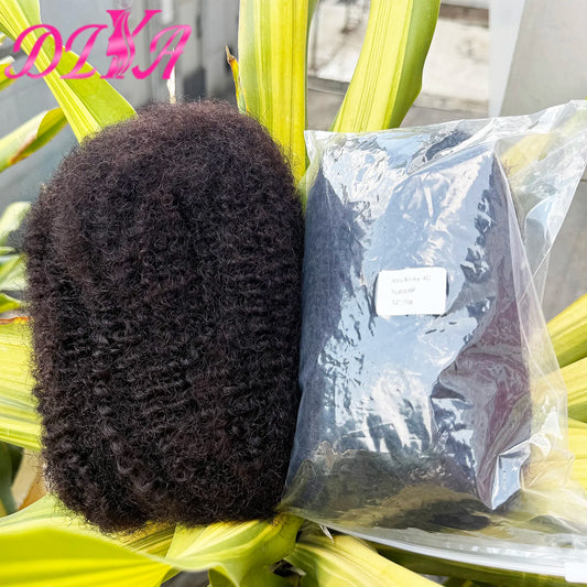10-18 Inches Afro Kinky Bulk Human Hair Natural Color Bulk Human Hair Remy Hair Bundle Bulk Hair for Braiding Hair Extensions