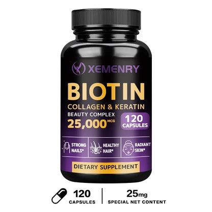 Biotin + Collagen + Keratin Supplement - Helps Enhance Healthy Hair, Skin, Nails | Non-GMO