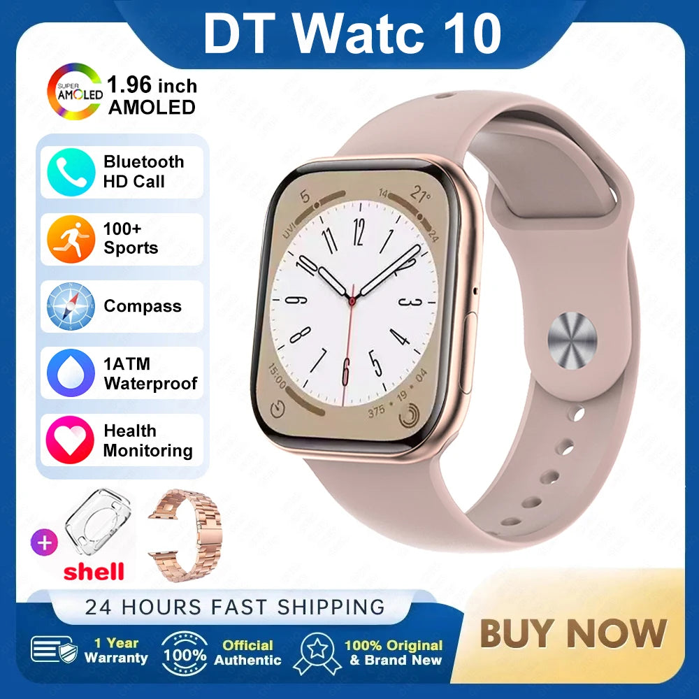 2025 For IOS GPS NFC Watch 10 Smart Watch Men HD AMOLED Memory Music 3D Surround Bluetooth Call Waterproof Smartwatch Woman