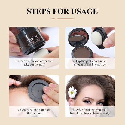 Sevich Hairline Shadow Powder Instantly Black Root Cover Up Natural Hair Filling Hair Fluffy Powder Waterproof Hair Concealer
