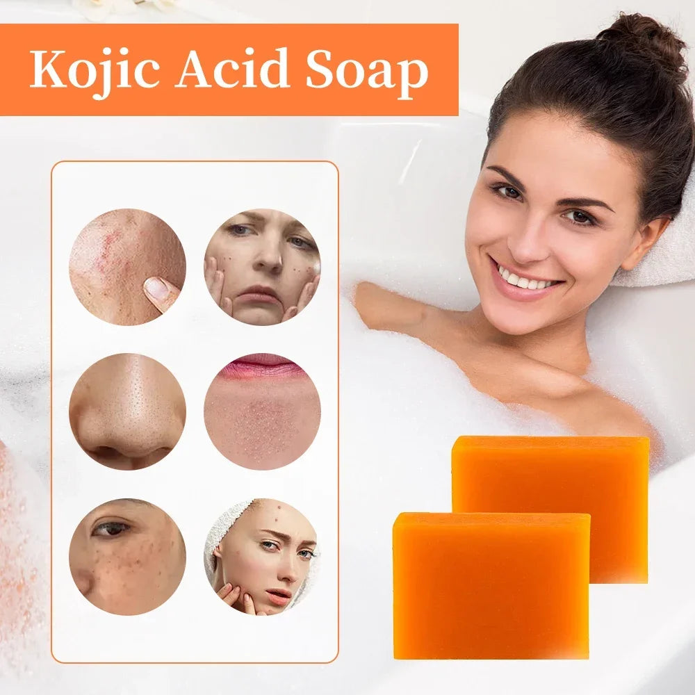 Handmade Kojic Acid Soap Natural Mild Non-irritating Brightening Skin Exfoliator Body Face Cleansing Blackheads Removal Soap