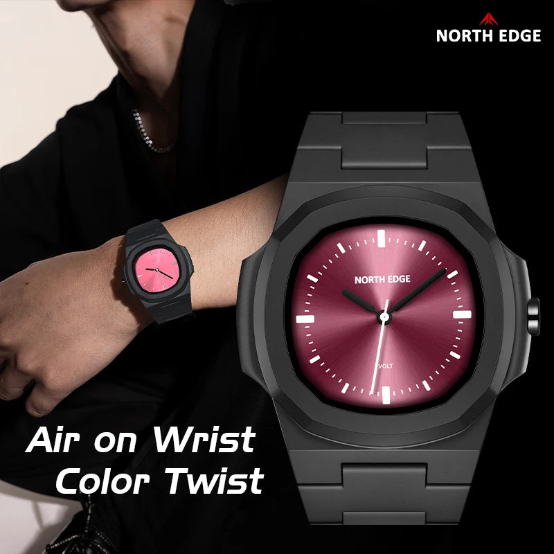 NORTH EDGE VOLT New Smart Watch Men Digital Watch Sports Swimming Fashion Simple Light Square Watch For Men Women Waterproof 50M