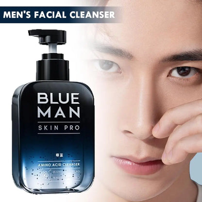 Blue Man Skin Pro Amino Acid Facial Cleanser Oil Control Blackhead Removal Pores Shrink Deep Cleansing Skin Care Men's Cleanser
