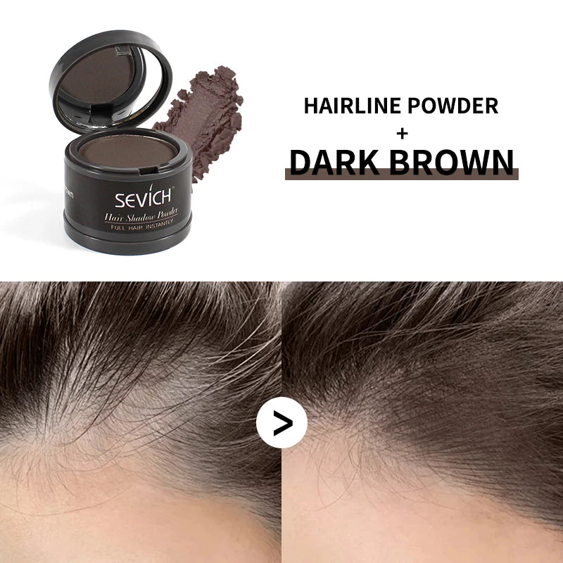 Sevich Waterproof Hair Line Powder 4g Natural Instant Hairline Shadow Powder Black Root Cover Up Forehead Hair Makeup Concealer
