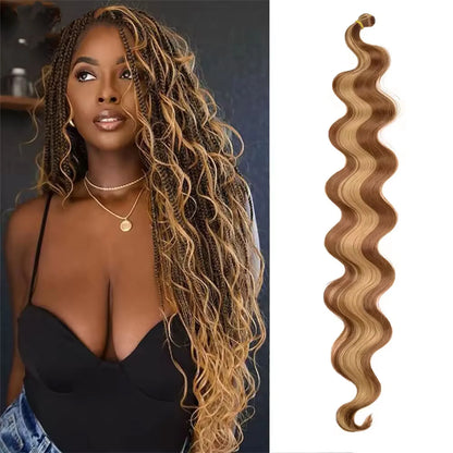 Long Deep Wave Braiding Hair 28 Inch Ocean Wave Crochet Hair Synthetic Deep Curly Crochet Hair Extensions For Black Women