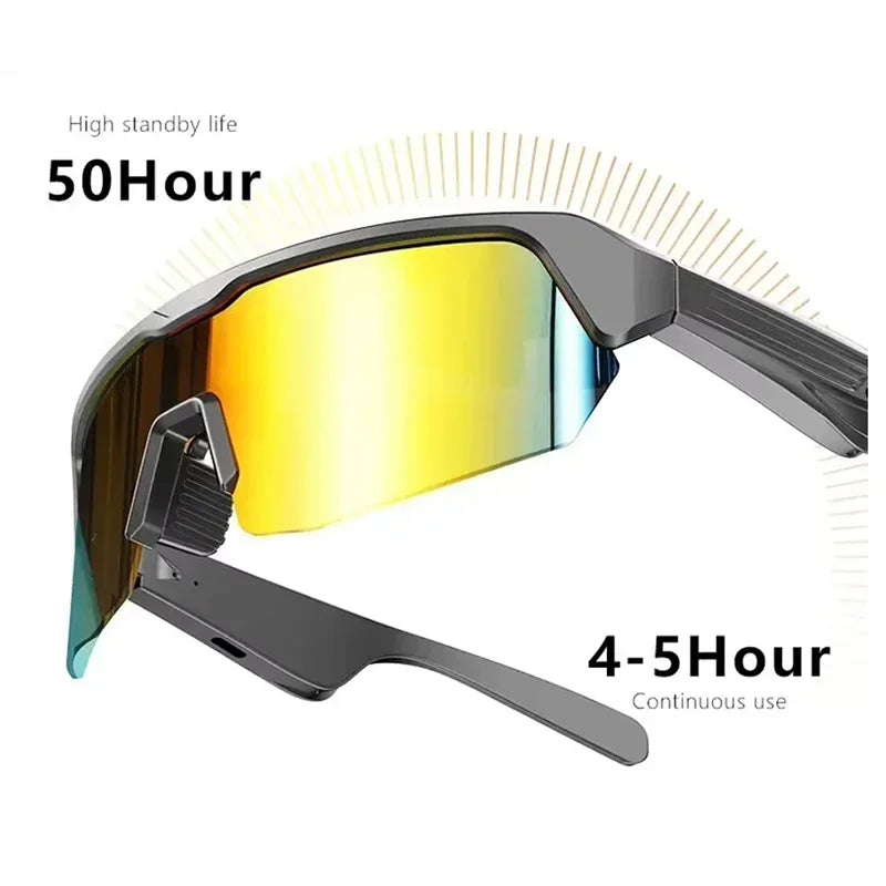 Smart Glasses Wireless Bluetooth 5.3 Sunglasses Built-in Microphone Speaker Touch&Voice Assistant Compatible Glass for Men Women