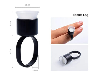 100/50/10PCS Tattoo Ink Ring Cups Microblading Pigment Ring Cap With Sponge Plastic Tattoo Tool Permanent Makeup Accessories