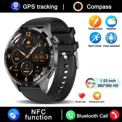 Smart Watch Men Watch 4 Pro AMOLED HD Screen Bluetooth Call NFC Health Monitoring Smartwatch 2024 New Watch GT4Pro