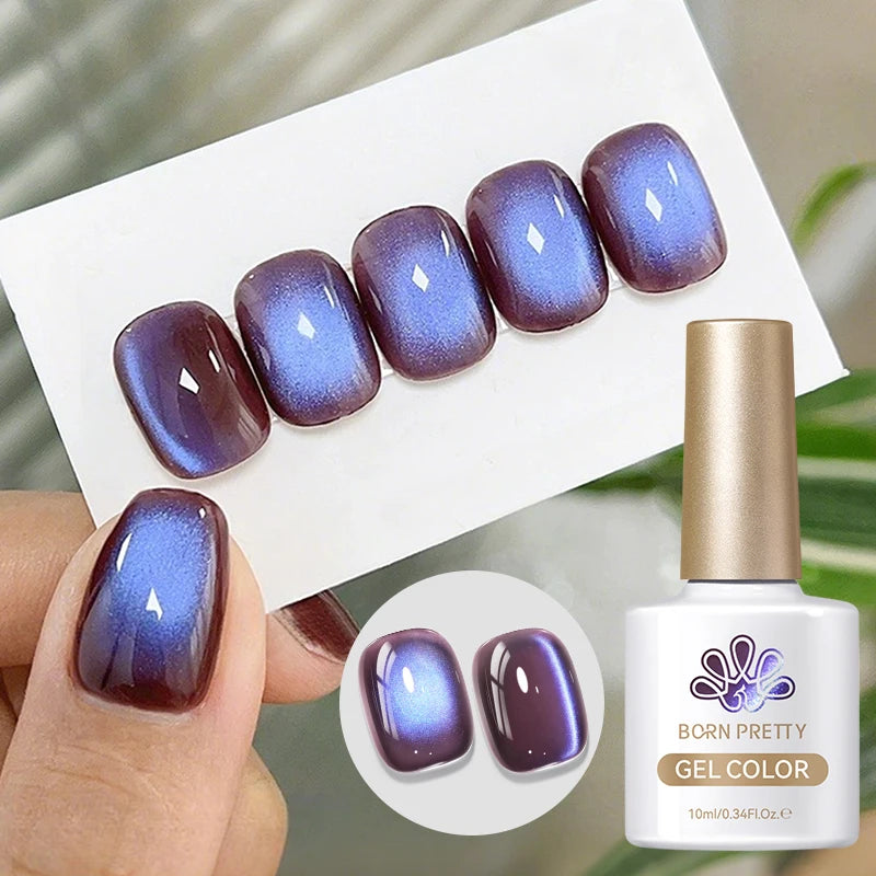 BORN PRETTY 10ml HEMA TPO FREE Mint Chocolate Cat Magnetic Gel Nail Polish Sumer Colored Ultra Shine Soak Off UV Gel Nail Art