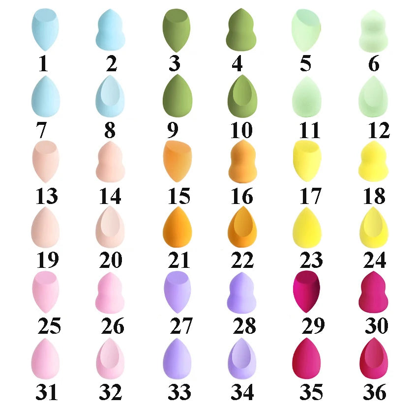 Custom Your Logo Cosmetics Beauty Sponge Latex Free and Vegan Makeup Black Sponge Set  Powder Cream Liquid Application with Box