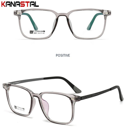 Men Rubber Titanium Square Eyeglasses Frame Anti Fatigue Lenses Women Computer Glasses Prescription Myopia Reading Eyewear Frame